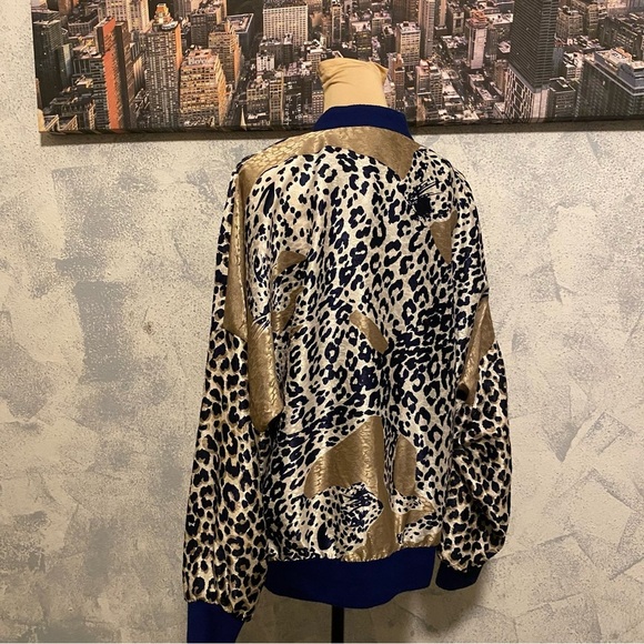 Vintage Anthony Sicari Cheetah Print Long Sleeve Zipper Jacket size M - Picture 2 of 8